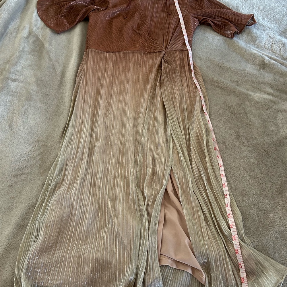 Elegant Brown and Tan Women's Dress
